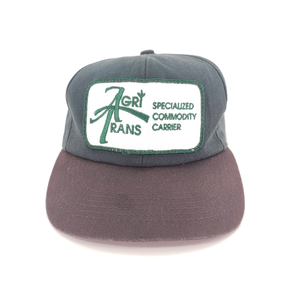 Vintage Agri Trans Trucker Hat Mens OSFA Green Brown Patch Snapback‎ Skate